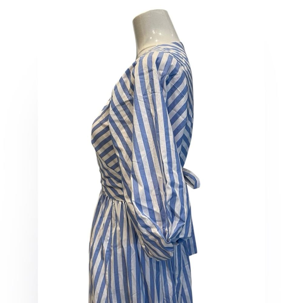 Staud Jodie Stripe Wrap Midi Dress Size:M - Picture 8 of 12